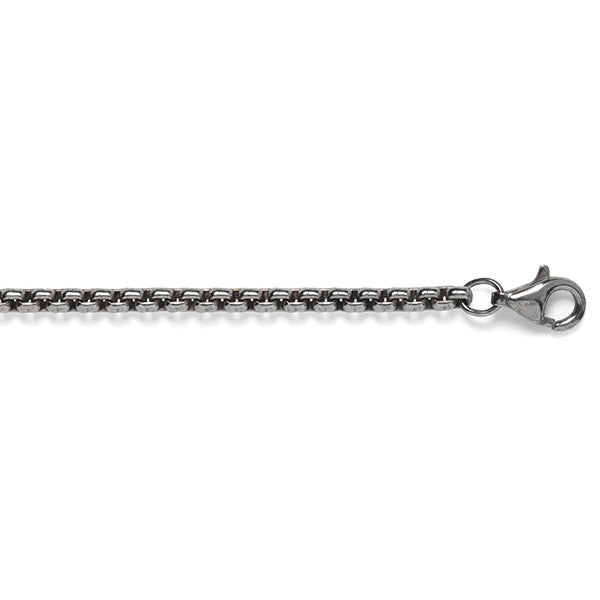 Oxidized Sterling Silver 2.2mm Rounded Box Chain