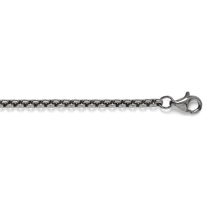 Oxidized Sterling Silver 2.2mm Rounded Box Chain