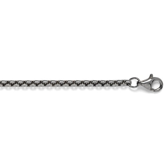 Oxidized Sterling Silver 2.2mm Rounded Box Chain