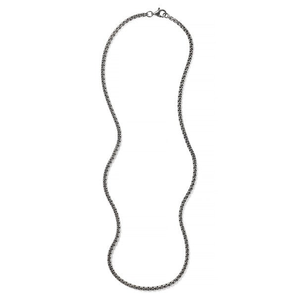 Oxidized Sterling Silver 2.2mm Rounded Box Chain