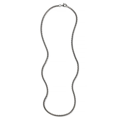 Oxidized Sterling Silver 2.2mm Rounded Box Chain