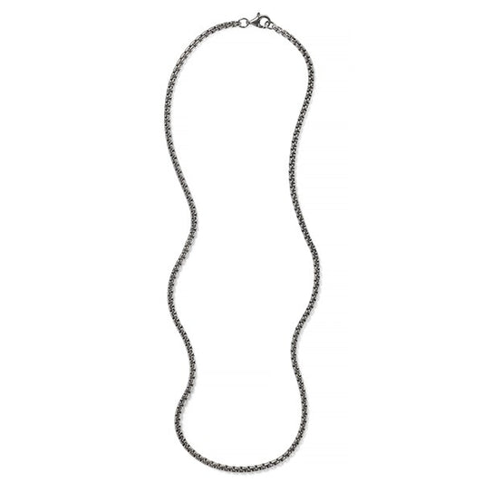 Oxidized Sterling Silver 2.2mm Rounded Box Chain