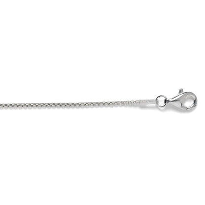 Rhodium Sterling Silver 1.6mm Rounded Box Chain