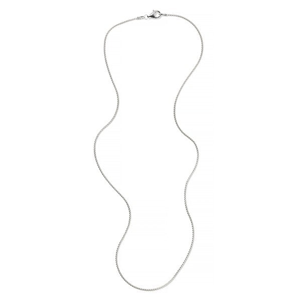Rhodium Sterling Silver 1.6mm Rounded Box Chain