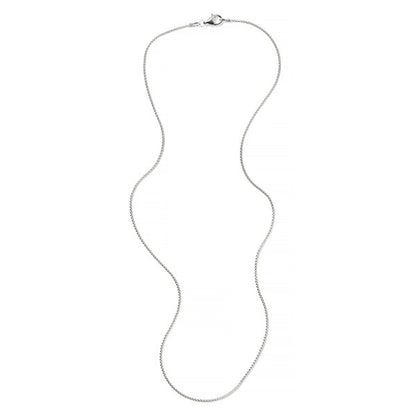 Rhodium Sterling Silver 1.6mm Rounded Box Chain