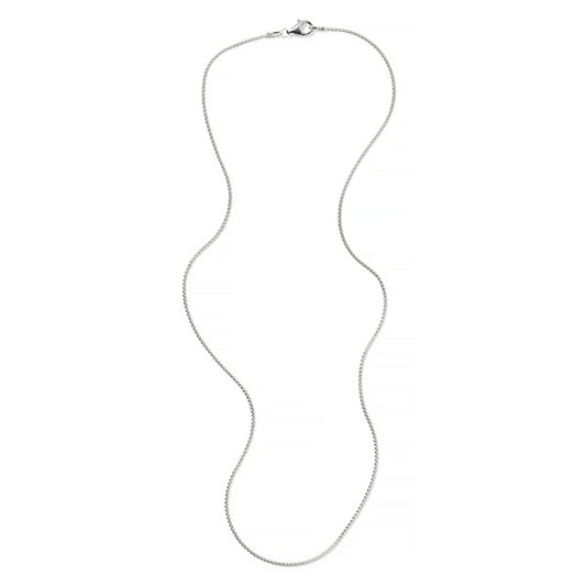 Rhodium Sterling Silver 1.6mm Rounded Box Chain