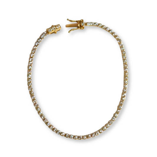 14k Aquamarine Tennis Bracelet