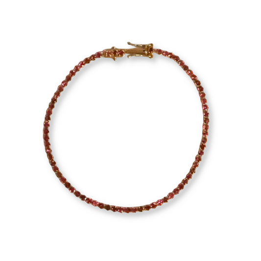 14k Pink Tourmaline Tennis Bracelet