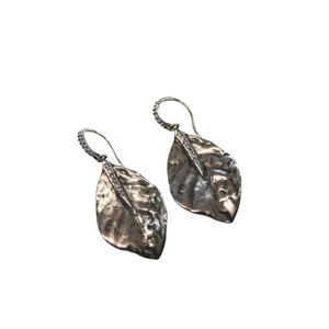 Nature Series Leaf Earrings w/Cubic Zirconia Stones, Large-Sample