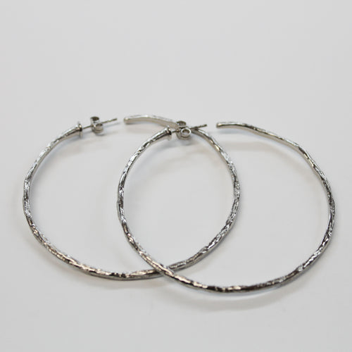 Nature Series Twig Hoops, Large-Sterling Silver