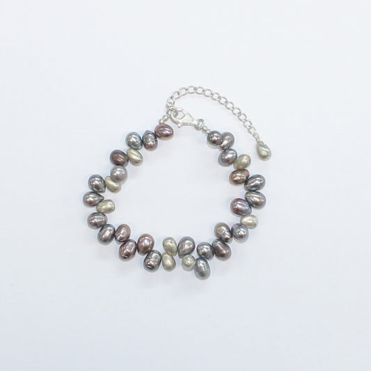 Beyond Southern Gates Silver Grey Pearl Bracelet