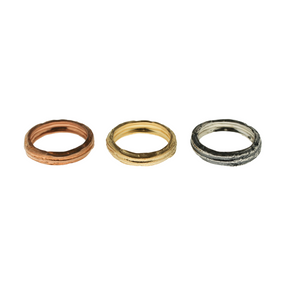 Nature Series Twig Rings, Large.   Gold Plate, Rose Gold Plate & Oxidized