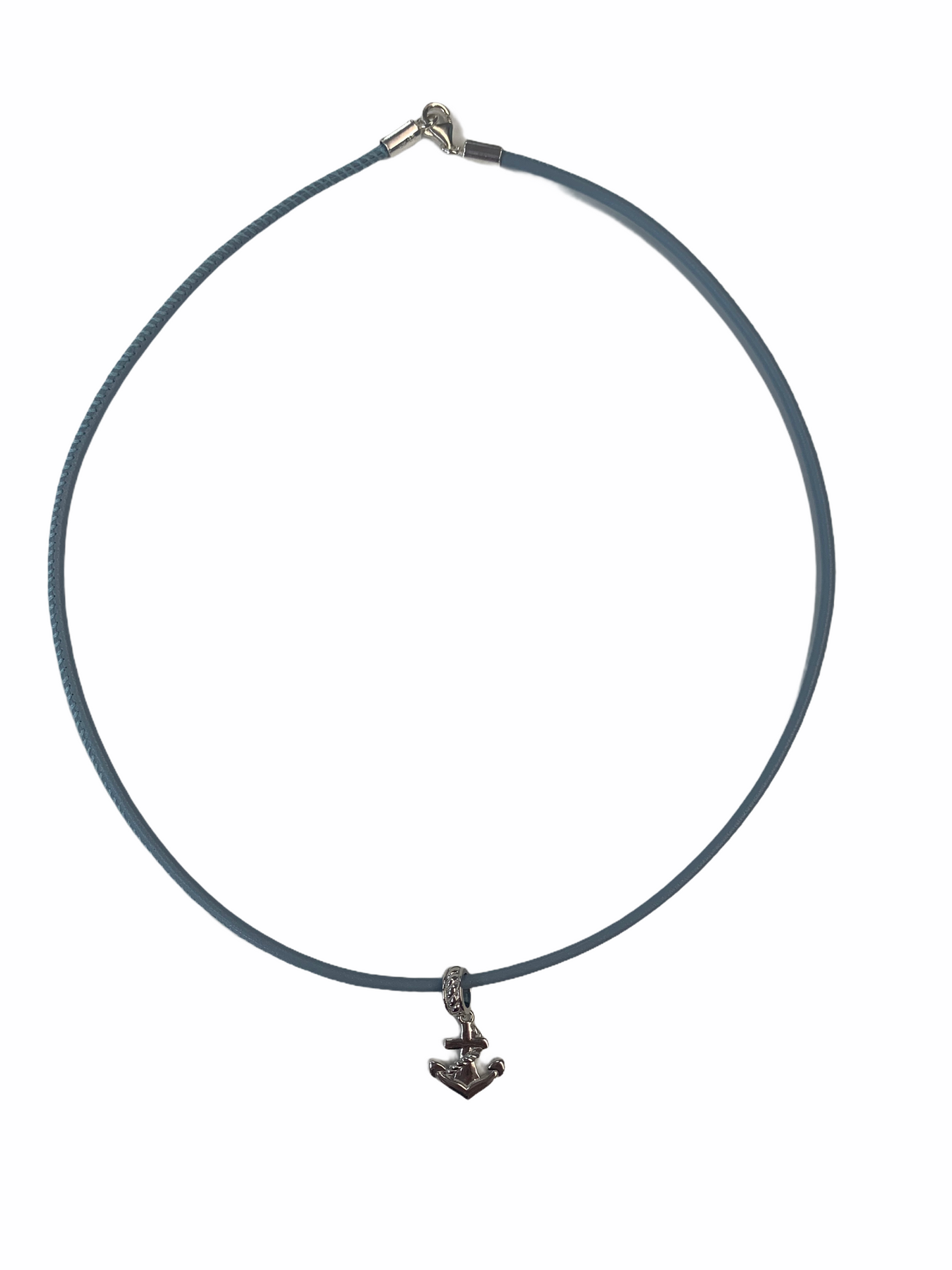 Beyond Southern Gates Leather Necklace with Silver Anchor Charm