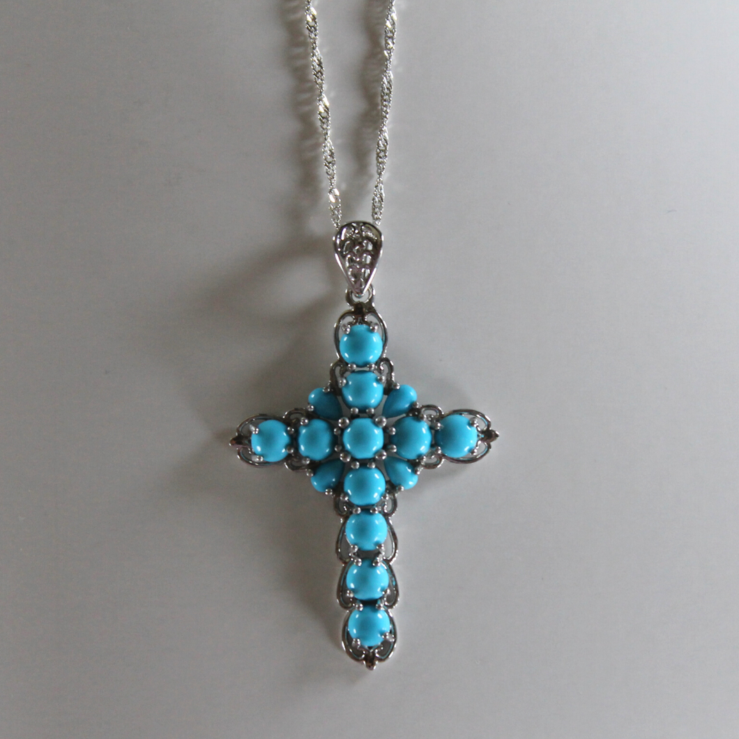Vintage turquoise cross necklace online