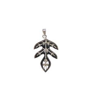 Nature Series Etched Leaf Pendant, Sterling Silver
