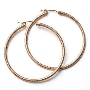 Beyond Southern Gates® Gold Filled Textured Hoop Earrings 50mm