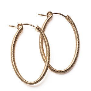 Beyond Southern Gates® Gold Filled Oval Textured Hoop Earrings 30mm