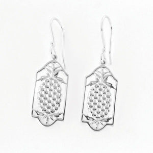 Beyond Southern Gates Silver Lowcountry Framed Pineapple Earrings