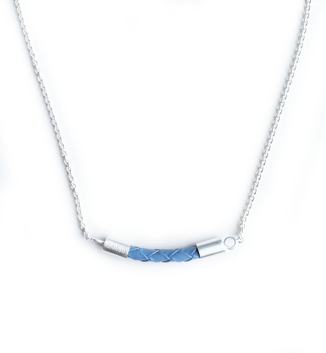 Beyond Southern Gates® Sterling Silver Matte Finish Lux Horizontal Necklace in Carolina Blue