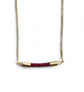 Beyond Southern Gates® Gold Plate Finish Lux Horizontal Necklace in Burgundy