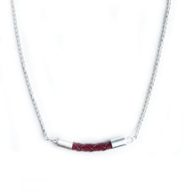 Load image into Gallery viewer, Beyond Southern Gates® Sterling Silver Matte Finish Lux Horizontal Necklace in Burgundy
