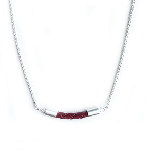 Beyond Southern Gates® Sterling Silver Matte Finish Lux Horizontal Necklace in Burgundy