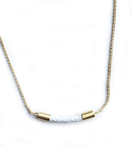 Beyond Southern Gates® Gold Plate Finish Lux Horizontal Necklace in White