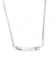 Load image into Gallery viewer, Beyond Southern Gates® Sterling Silver Matte  Finish Lux Horizontal Necklace in White
