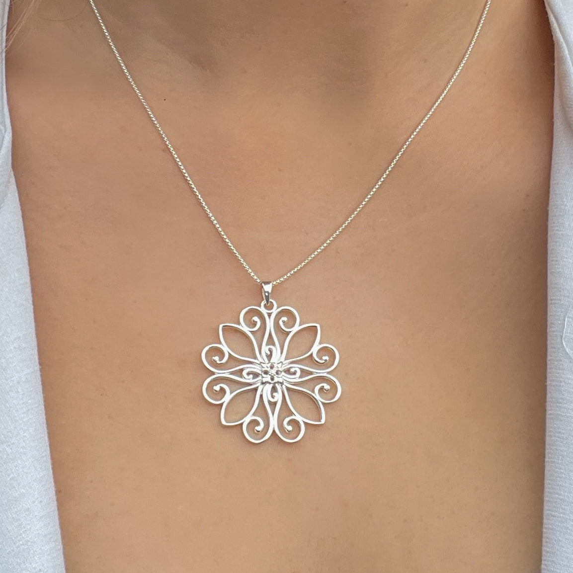 Courtyard Open Flower Pendant - Sample
