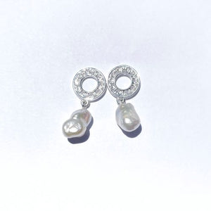 Beyond Southern Gates® Sterling Silver Inspiration Pearl Earrings with Filigree Medallion
