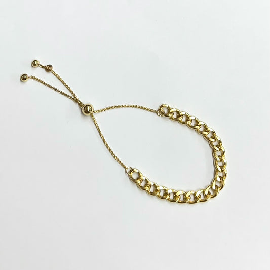 Beyond Southern Gates Contemporary Gold Plate Curb Bracelet with Smart Bead
