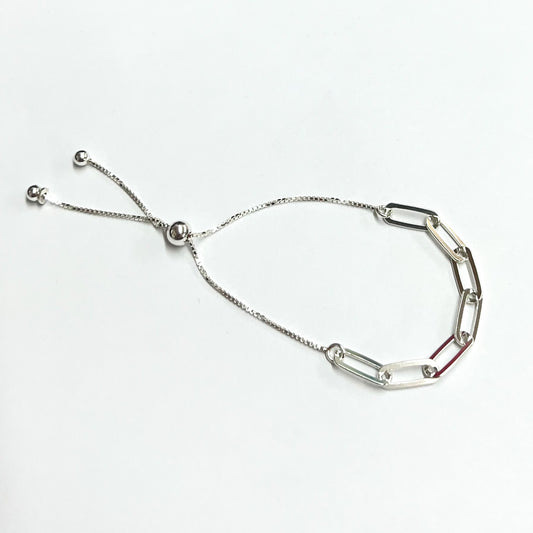 Beyond Southern Gates Contemporary Sterling Silver Paperclip Bracelet with Smart Bead