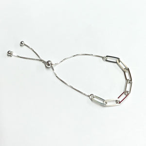 Beyond Southern Gates Contemporary Sterling Silver Paperclip Bracelet with Smart Bead