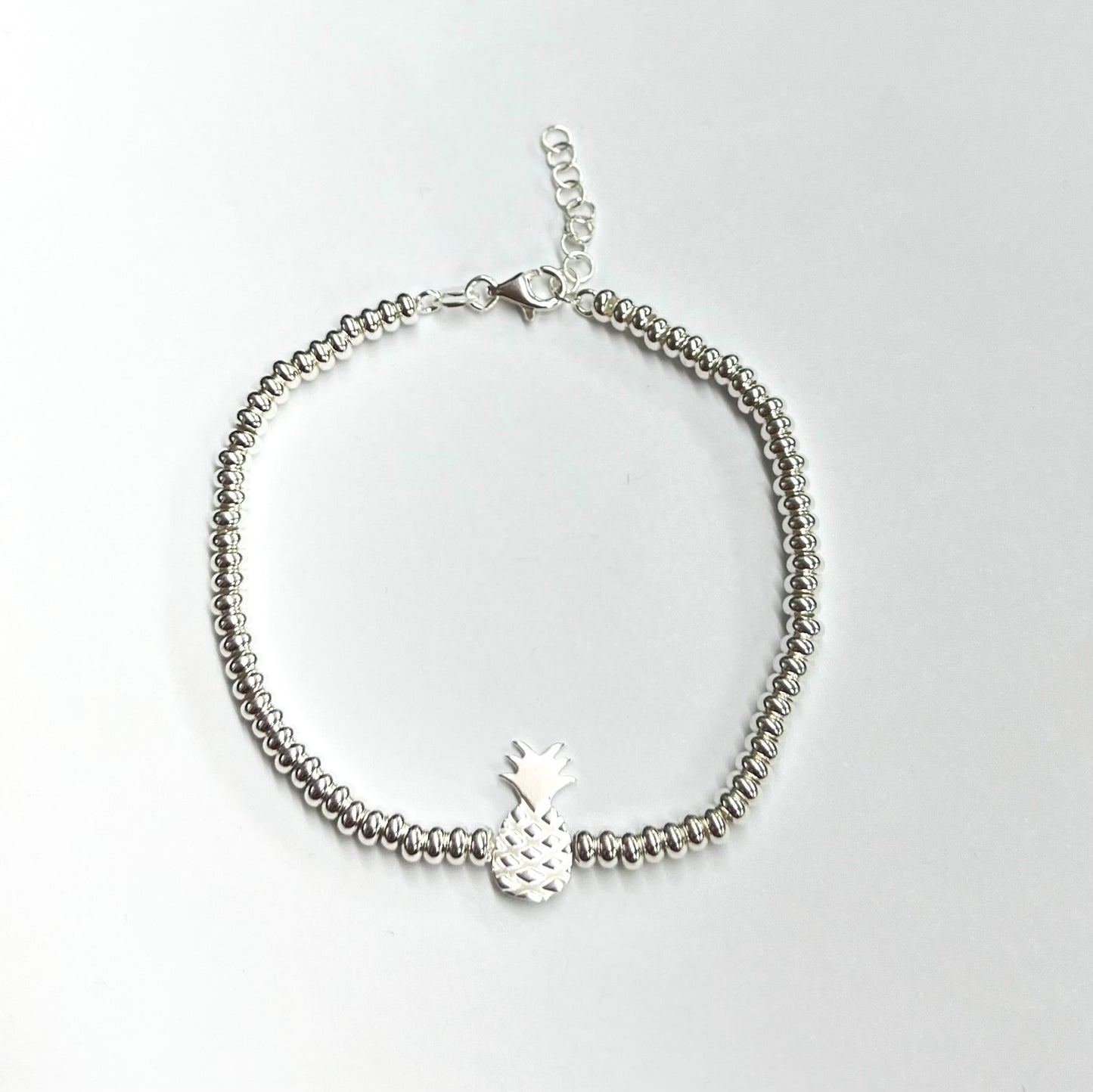 Beyond Southern Gates Contemporary Sterling Silver Pineapple Bead Bracelet