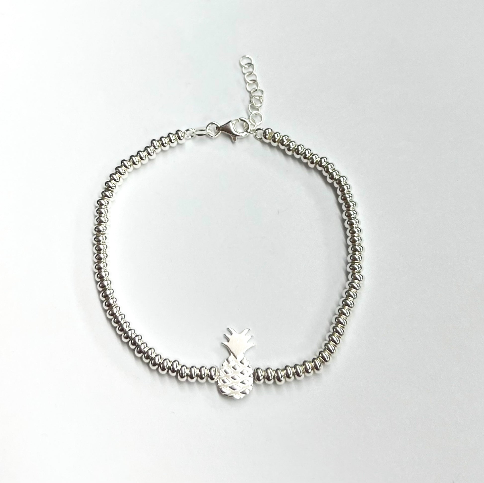 Beyond Southern Gates Contemporary Sterling Silver Pineapple Bead Bracelet
