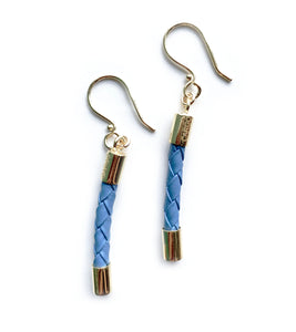 Beyond Southern Gates® Gold Plate Finish Lux Bar Earrings in Carolina Blue