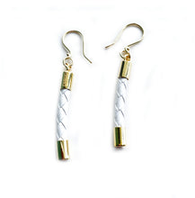 Load image into Gallery viewer, Beyond Southern Gates® Gold Plate Finish Lux Bar Earrings in White
