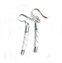 Load image into Gallery viewer, Beyond Southern Gates® Sterling Silver with Matte Finish Lux Bar Earrings in White
