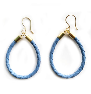 Beyond Southern Gates® Gold Plate Finish Lux Loop Earrings in Carolina Blue