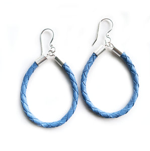 Beyond Southern Gates® Sterling Silver with Matte Finish Lux Loop Earrings in Carolina Blue