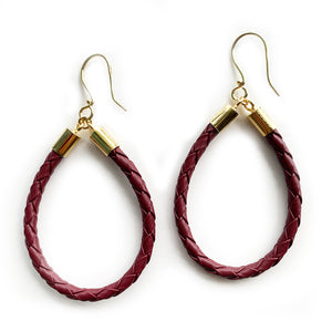 Beyond Southern Gates® Gold Plate Finish Lux Loop Earrings in Burgundy