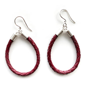 Beyond Southern Gates® Sterling Silver with Matte Finish Lux Loop Earrings in Burgundy
