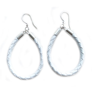 Beyond Southern Gates® Sterling Silver with Matte Finish Lux Loop Earrings in White