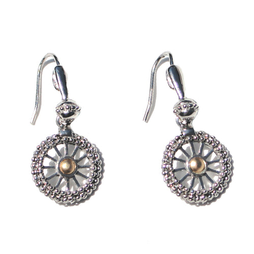 Beyond Southern Gates® Silver Pebbles Sterling Silver Dangle Earrings with 14K Gold Center