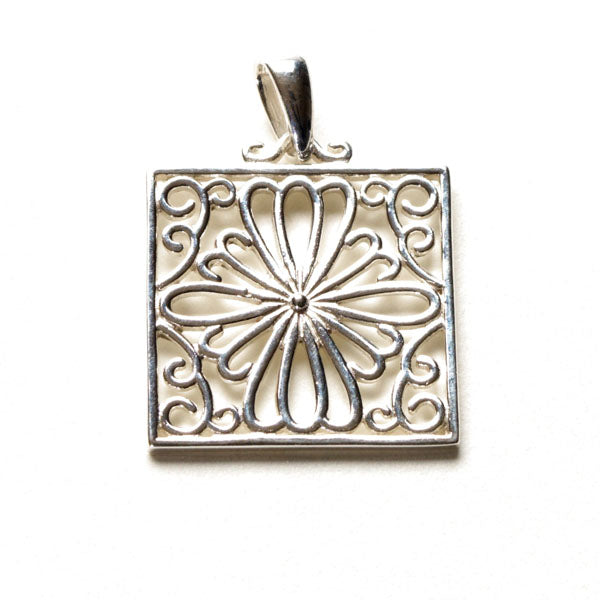Beyond Southern Gates® Sterling Silver Courtyard Rice Gate Pendant