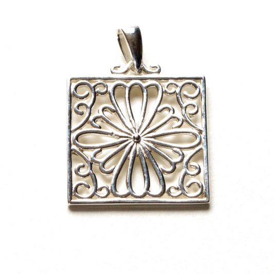 Beyond Southern Gates® Sterling Silver Courtyard Rice Gate Pendant