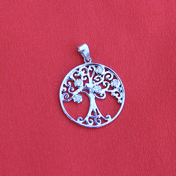 Beyond Southern Gates® Sterling Silver Tree of Life Pendant with Diamond