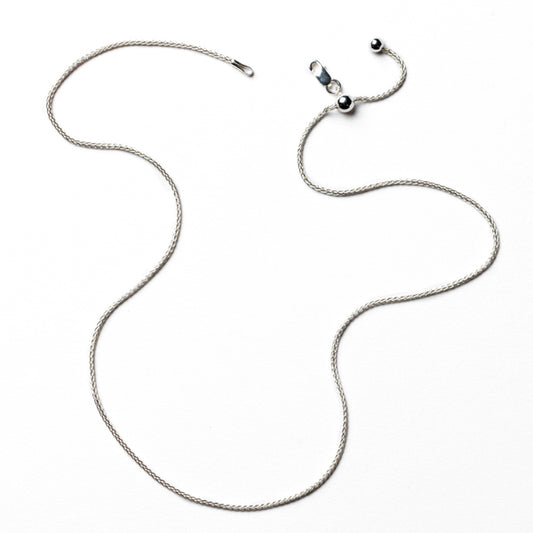 Beyond Southern Gates® Sterling Silver Adjustable Wheat Chain with Smart Bead 1.75mm