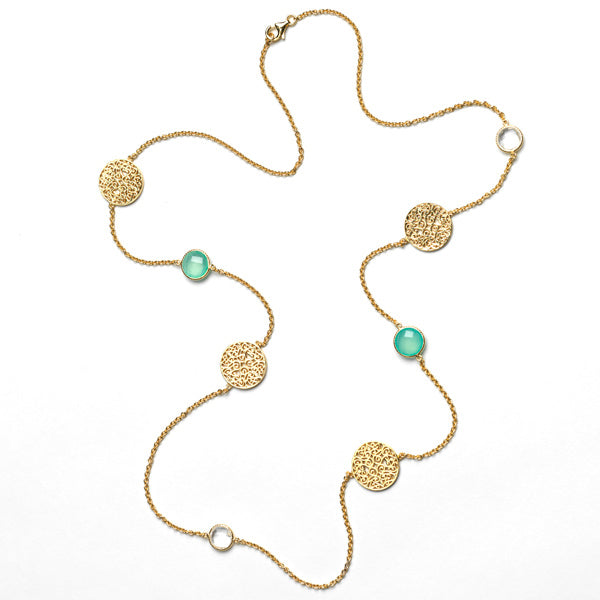 Beyond Southern Gates® Gold Plated Charleston Chalcedony and Quartz Necklace