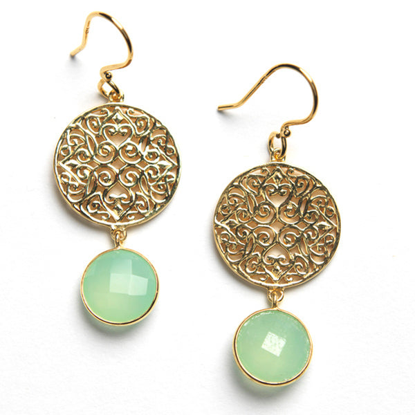 Beyond Southern Gates® Gold Plated Charleston Chalcedony Earrings